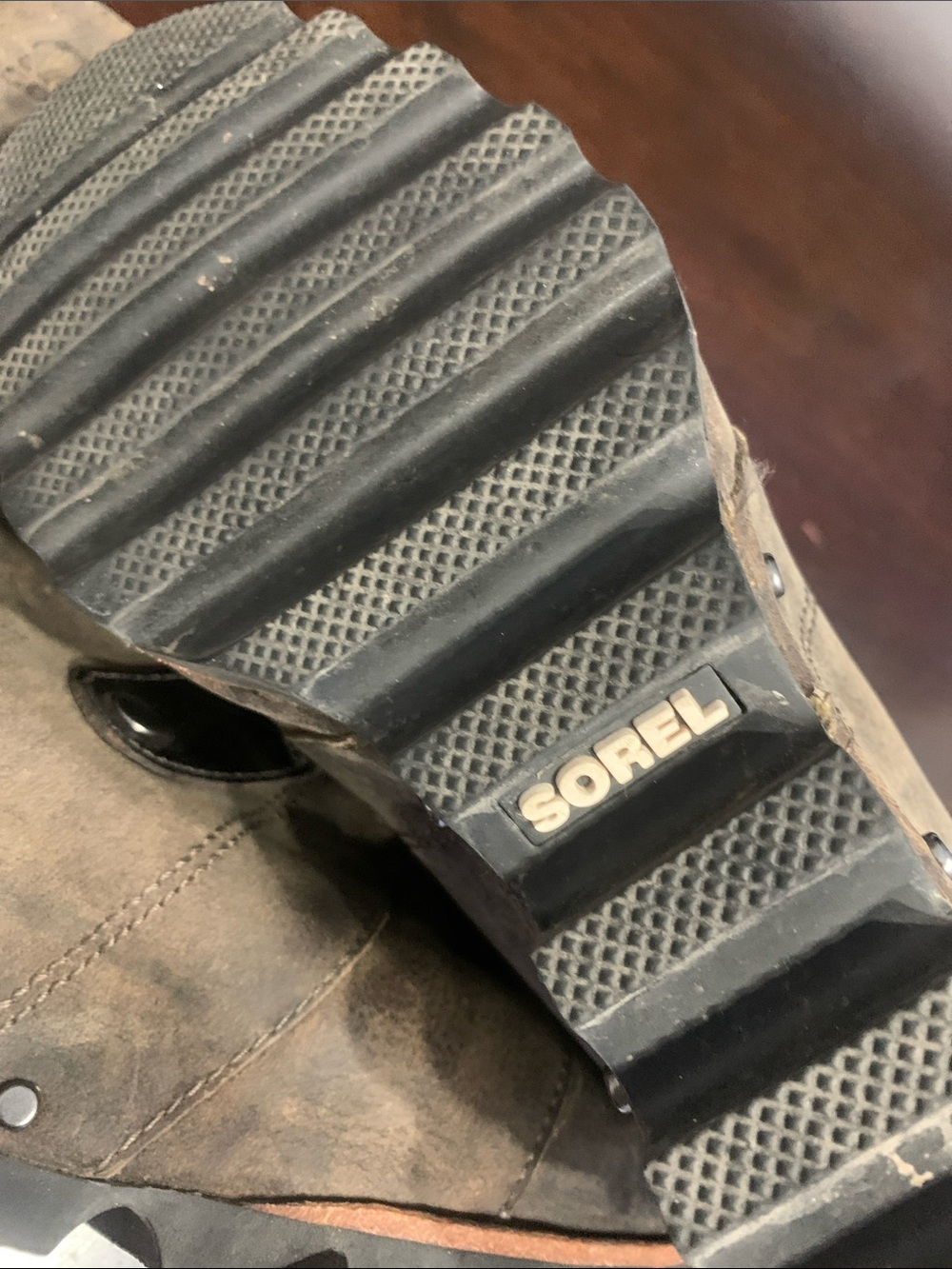 Sorel Brown Lace-Up Wedge Ankle Boots - Picture 7 of 7